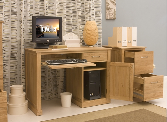 Picture of Mobel Oak Single Pedestal Computer Desk
