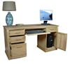Picture of Mobel Oak Twin Pedestal Computer Desk
