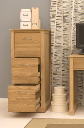 Picture of Mobel Oak 3 Drawer Filing Cabinet