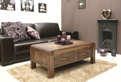 Picture of Shiro Walnut Four Drawer Coffee Table