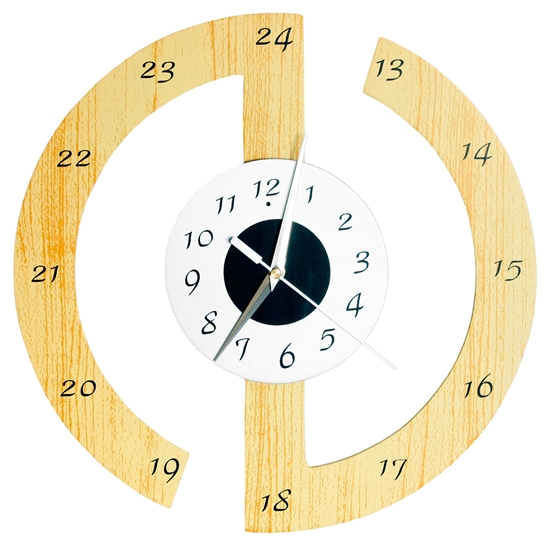 Picture of Round Wooden White Face Clock