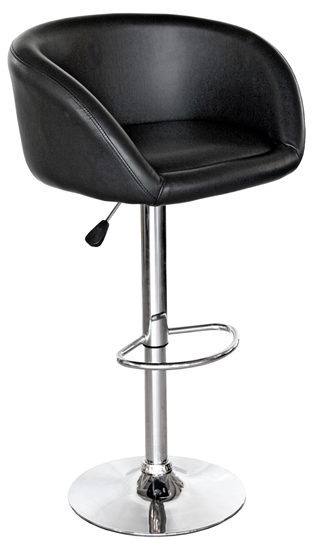 Picture of Black Bucket Seat Bar Stool