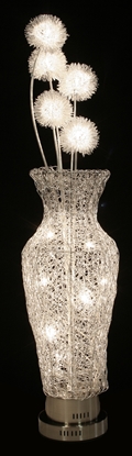 Picture of Woven Wire Lamp - Vase of Puff Ball Flowers