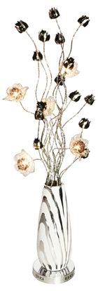 Picture of Black and Silver Floral Vase Lamp