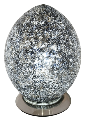Picture of Mosaic Egg Lamp, Amber, Purple, White, Red, Blue