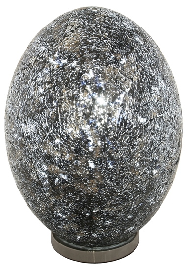 Picture of Mosaic Giant Egg Lamp, Black, Blue, Amber, Purple, Red, White